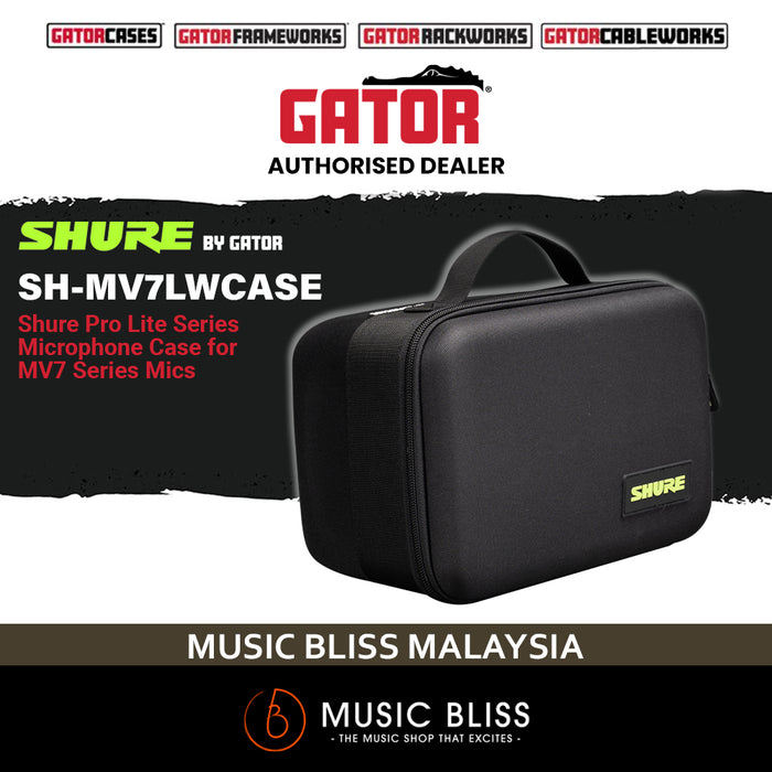 Shure by Gator SH-MV7LWCASE Pro Lite Series Microphone Case for Shure MV7 Series Mic