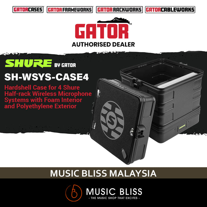 Shure by Gator SHSH-WSYS-CASE4 Wireless System Solution Case 4 - Holds 4 Systems
