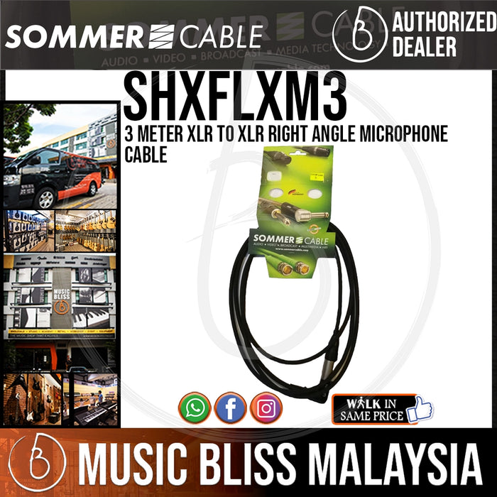 Sommer Stage 22 3 Meter XLR to XLR Right Angle Microphone Cable - Music Bliss Malaysia