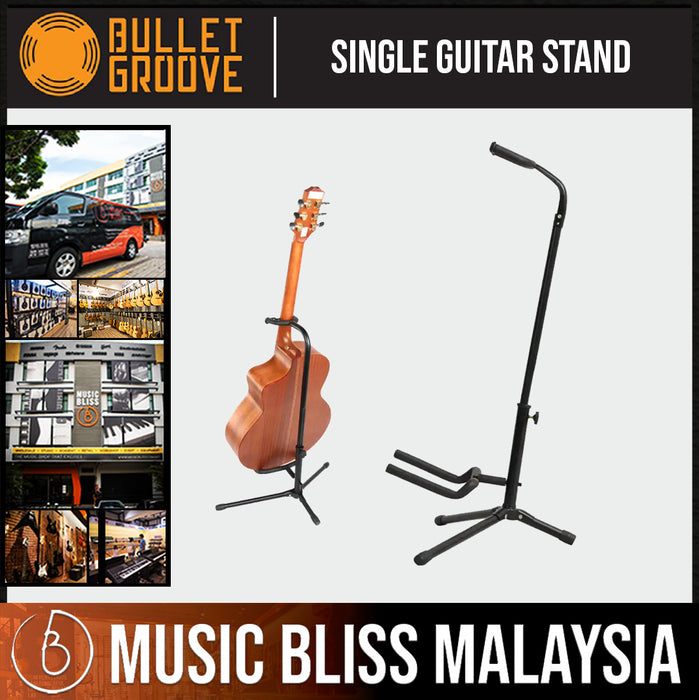 Bullet Groove Single Guitar Stand, Single Guitar Stand for Acoustic, Electric, Bass Guitars, Best Budget Durable Guitar Single Stand Malaysia