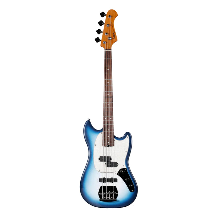 SQOE SJB400 Short Scale 4-Strings Jazz Bass Guitar, Roasted Maple Neck, Rosewood Fretboard - Blue