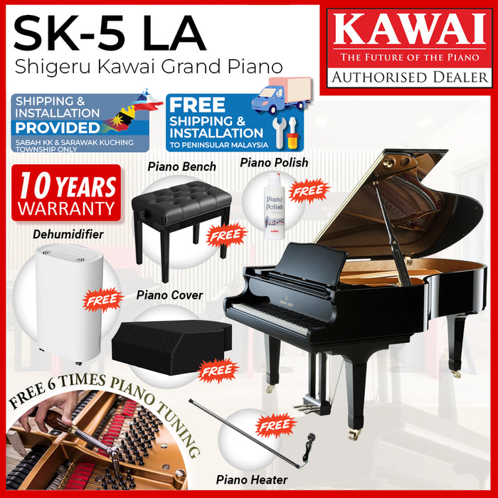 Kawai SK-5LA [Made In Japan] Shigeru Kawai Classical Grand Piano - Ebony Polish