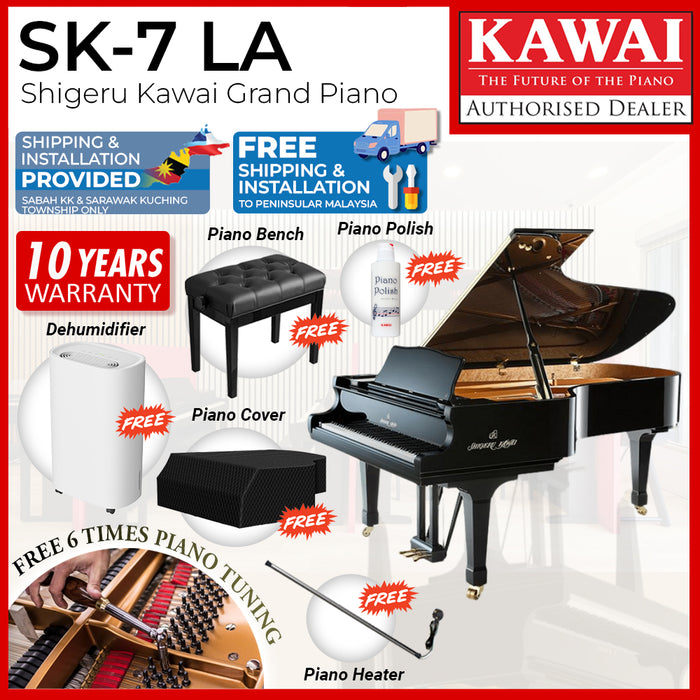 Kawai SK-7LA [Made In Japan] Shigeru Kawai Classical Grand Piano - Ebony Polish
