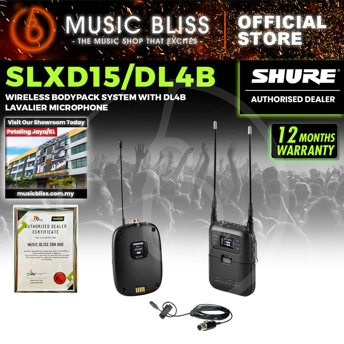 Shure SLXD15/DL4B Wireless Bodypack System with DL4B Lavalier Microphone