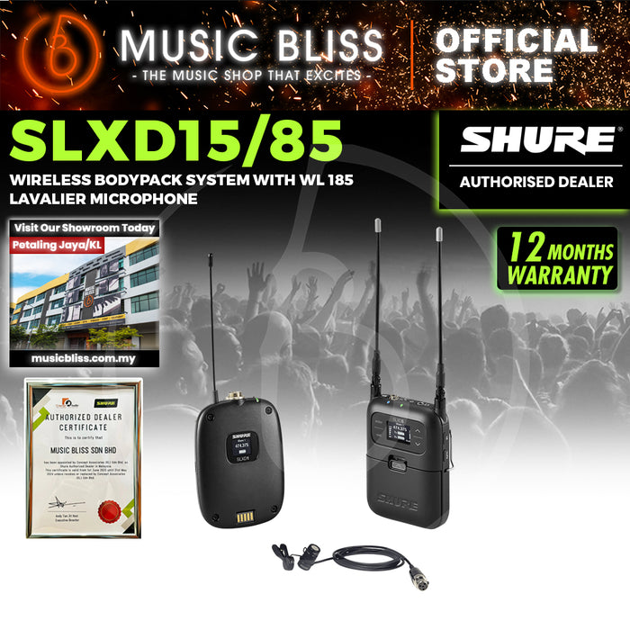 Shure SLXD15/85 Wireless Bodypack System with WL 185 Lavalier Microphone