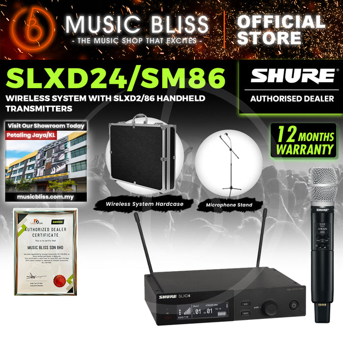 Shure SLXD24/SM86 Wireless System with SLXD2/86 Handheld Transmitters