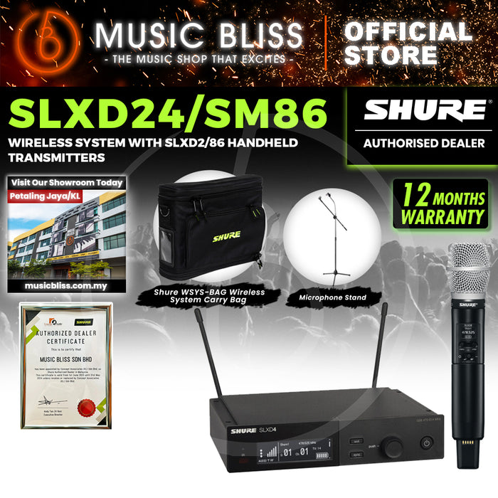 Shure SLXD24/SM86 Wireless System with SLXD2/86 Handheld Transmitters