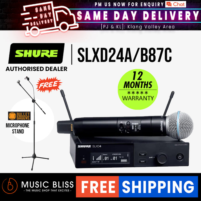 Shure SLXD24/B87C Wireless System with Beta 87C Handheld Transmitter