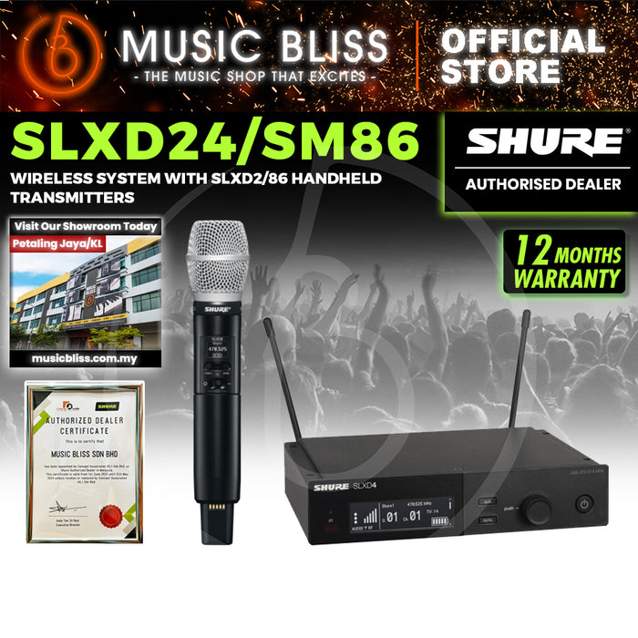 Shure SLXD24/SM86 Wireless System with SLXD2/86 Handheld Transmitters