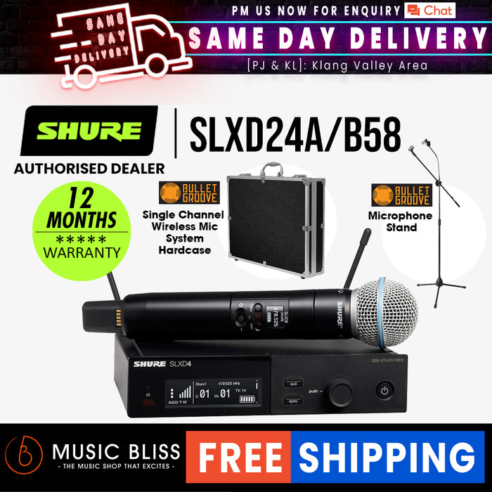 Shure SLXD24/B58 Wireless System with Beta 58A Handheld Transmitter - Music Bliss Malaysia