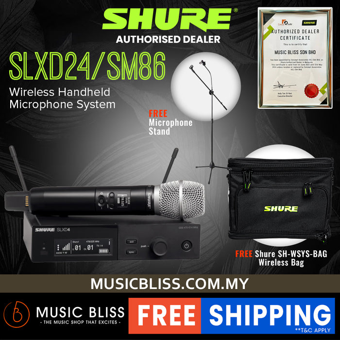 Shure SLXD24/SM86 Wireless System with SLXD2/86 Handheld Transmitters