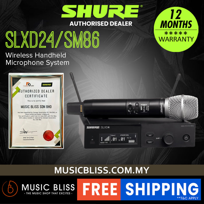 Shure SLXD24/SM86 Wireless System with SLXD2/86 Handheld Transmitters