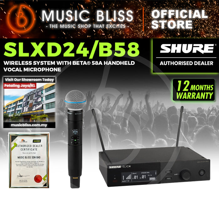 Shure SLXD24/B58 Wireless System with Beta 58A Handheld Transmitter
