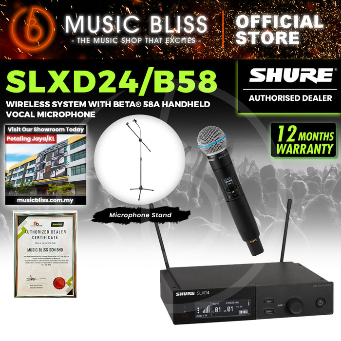 Shure SLXD24/B58 Wireless System with Beta 58A Handheld Transmitter