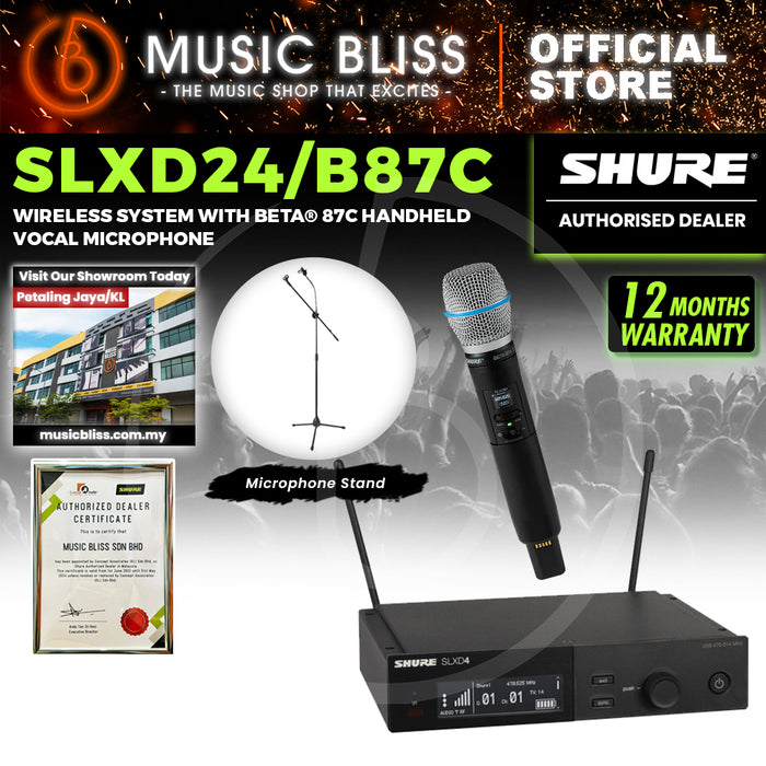 Shure SLXD24/B87C Wireless System with Beta 87C Handheld Transmitter