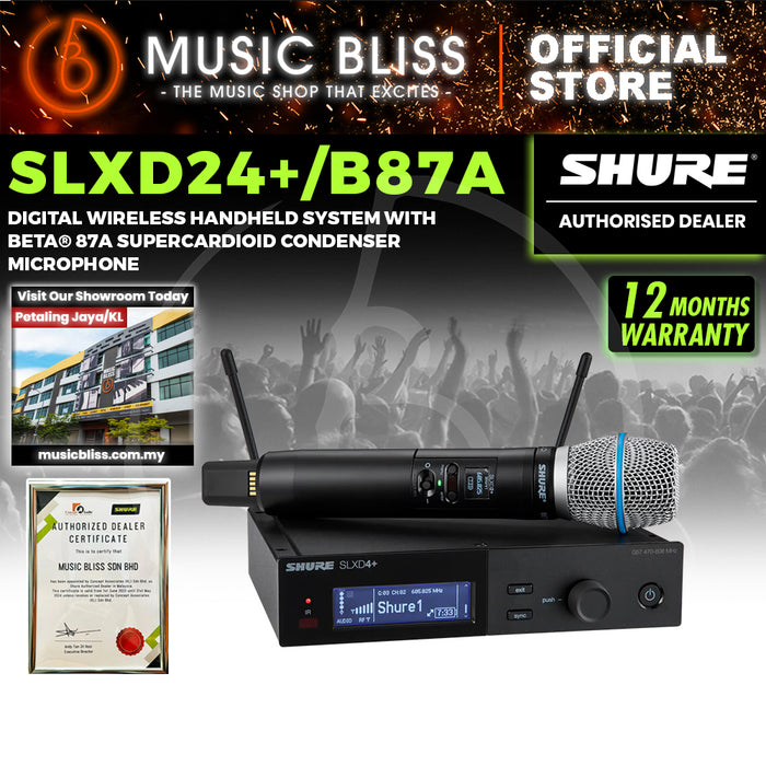 Shure SLXD24+/B87A Digital Wireless Handheld System with Beta87A Supercardioid Condenser Microphone