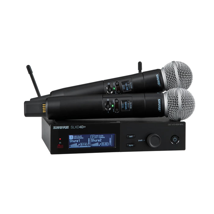 Shure SLXD24D+/58 Dual Wireless System with 2 SLXD2+/58 Handheld Transmitters