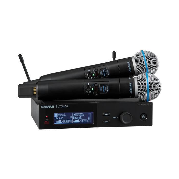 Shure SLXD24D+/B58 Dual Wireless System with 2 SLXD2+/B58 Handheld Transmitters
