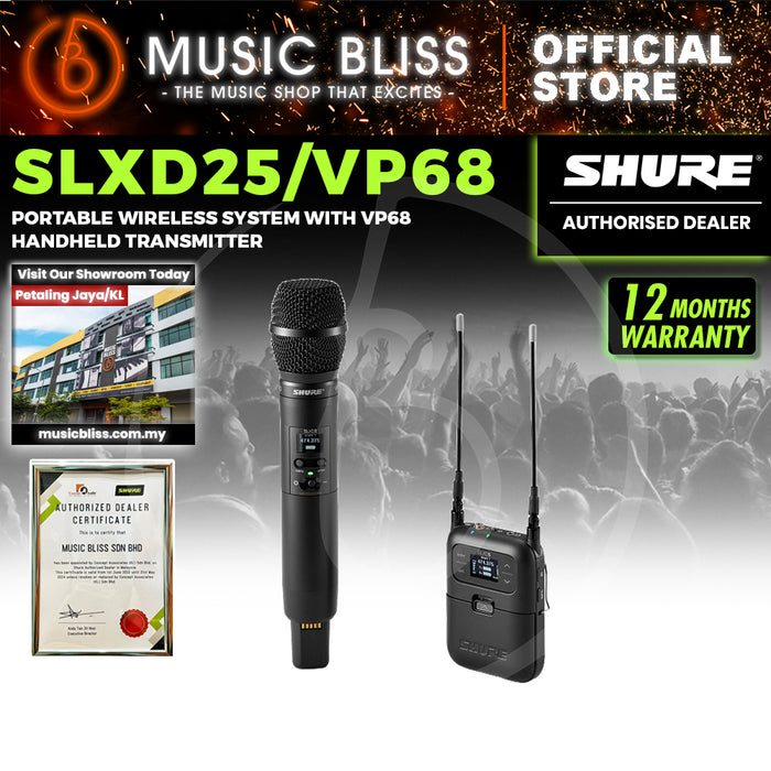 Shure SLXD25/VP68 Portable Wireless System with VP68 Handheld Transmitter