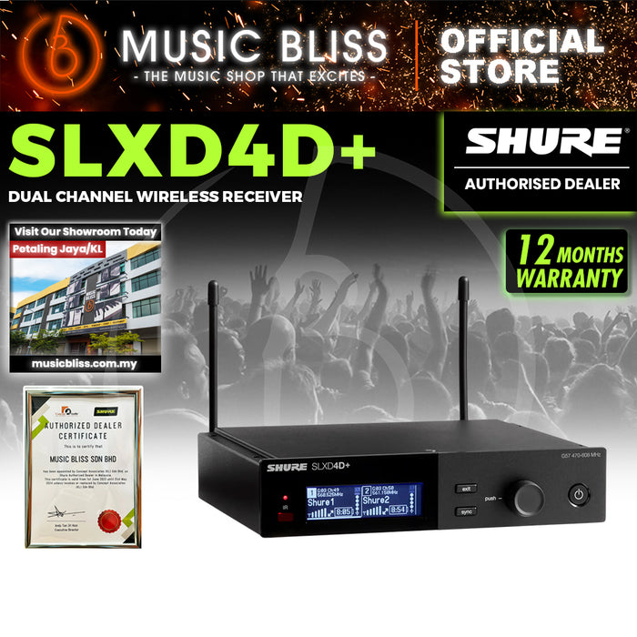 Shure SLXD4D+ Dual-channel Digital Wireless Receiver