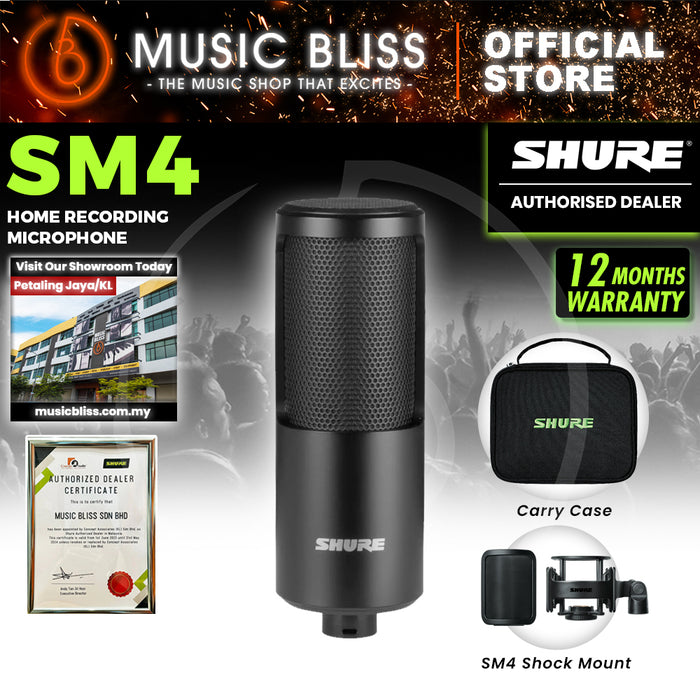 Shure SM4 Dual-diaphragm Condenser Home Recording Microphone Kit