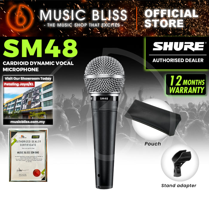 Shure SM48-LC Handheld Dynamic Vocal Microphone