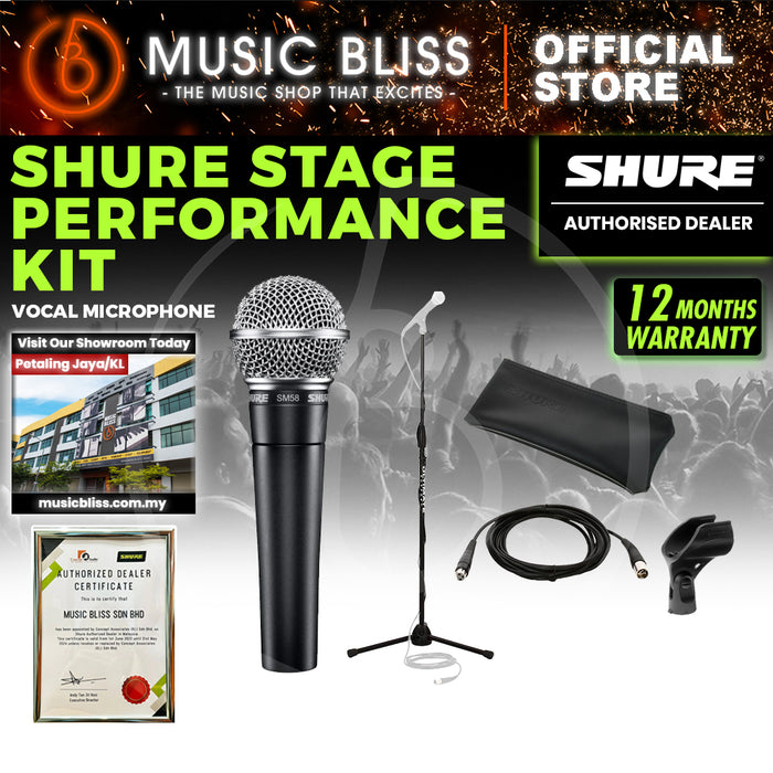 Shure SM58-CN BTS Stage Performance Bundle with SM58 Microphone, Mic Stand and Cable