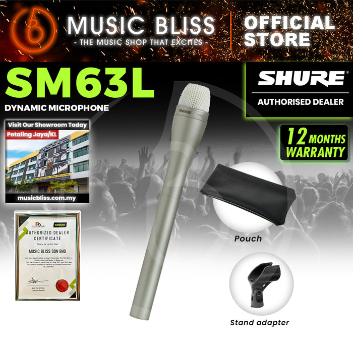Shure SM63L Dynamic Microphone with Extended Handle - Champagne