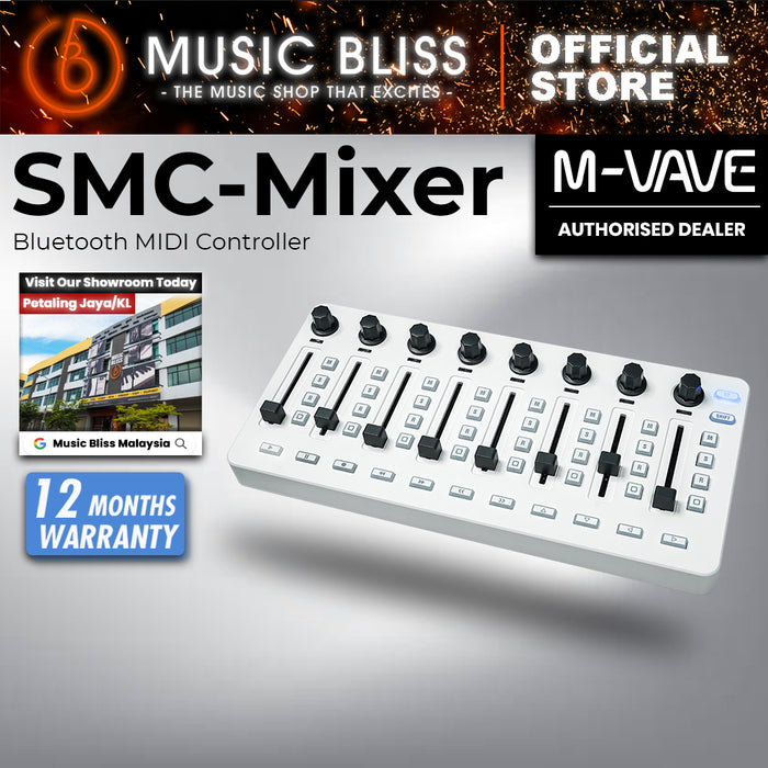 M-Vave SMC Mixer Wireless Bluetooth MIDI controller/mixer with 8 encoders, battery and USB powered