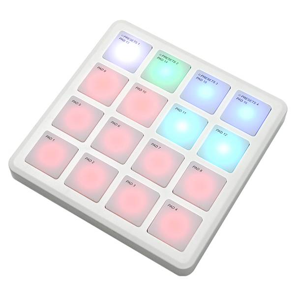 M-Vave SMC-PAD Pocket Wireless MIDI Pad Controller, 16 RGB Velocity Pads, USB-C, Portable for Mobile Music Production