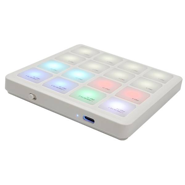 M-Vave SMC-PAD Pocket Wireless MIDI Pad Controller, 16 RGB Velocity Pads, USB-C, Portable for Mobile Music Production