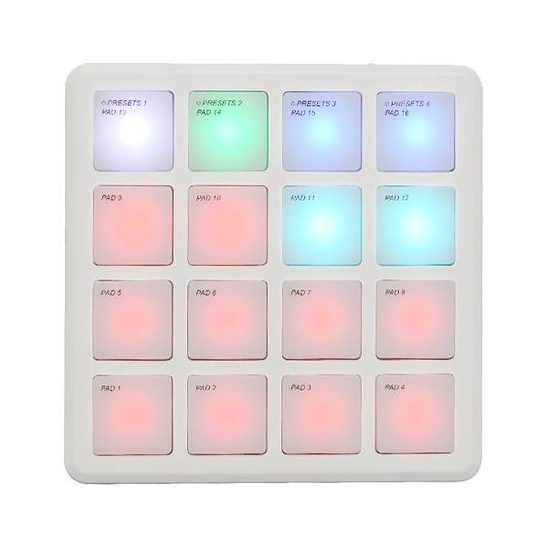 M-Vave SMC-PAD Pocket Wireless MIDI Pad Controller, 16 RGB Velocity Pads, USB-C, Portable for Mobile Music Production