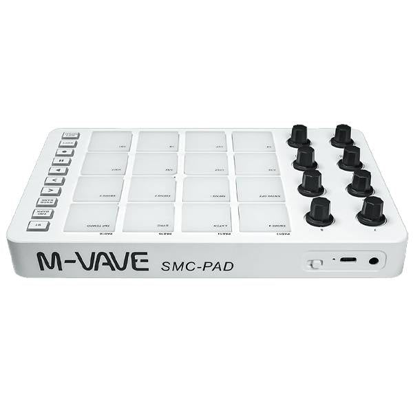 M-Vave SMC-PAD Wireless MIDI Pad Controller, 16 RGB Pads, 8 Knobs, Battery Powered, USB & 3.5mm MIDI Out, DAW Compatible (SMCPAD)