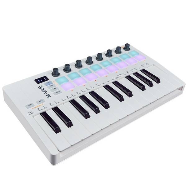 M-Vave SMK25 II 25-Key Wireless MIDI Keyboard Controller, Velocity Keys, 16 RGB Pads, Knobs & Wheels, USB-C