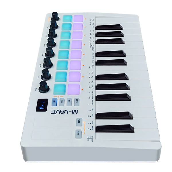 M-Vave SMK25 II 25-Key Wireless MIDI Keyboard Controller, Velocity Keys, 16 RGB Pads, Knobs & Wheels, USB-C