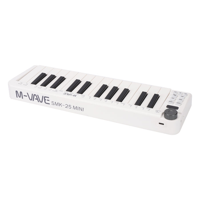 M-Vave SMK25 Mini Portable 25-Key MIDI Keyboard, Velocity Sensitive Keys, USB-MIDI, Travel-Friendly