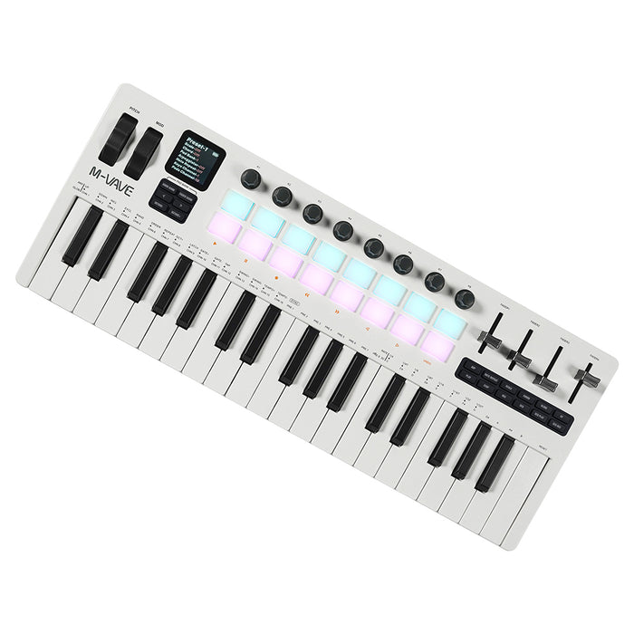 M-Vave SMK37 Pro 37-Key MIDI Keyboard Controller, Wireless & USB-MIDI, Drum Pads, OLED Display, DAW Control