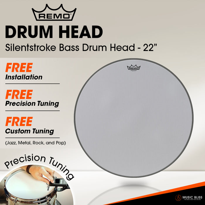 Remo Silentstroke Bass Drum Head - 22"  [Free In-Store Installation]
