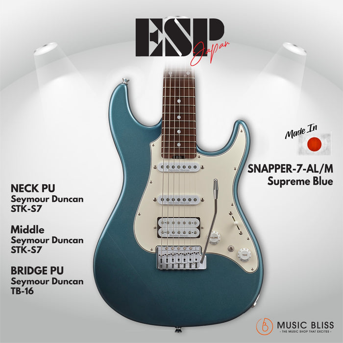 ESP Original SNAPPER-7-AL/M - Supreme Blue [MIJ - Made in Japan] - Music Bliss Malaysia