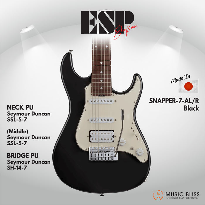 ESP Original SNAPPER-7-AL/R - Black [MIJ - Made in Japan] - Music Bliss Malaysia