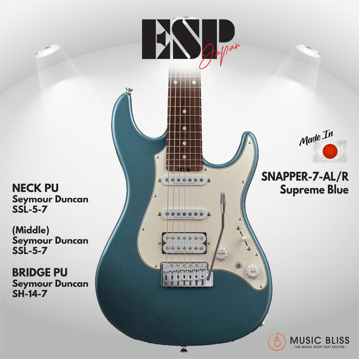 ESP Original SNAPPER-7-AL/R - Supreme Blue [MIJ - Made in Japan] - Music Bliss Malaysia