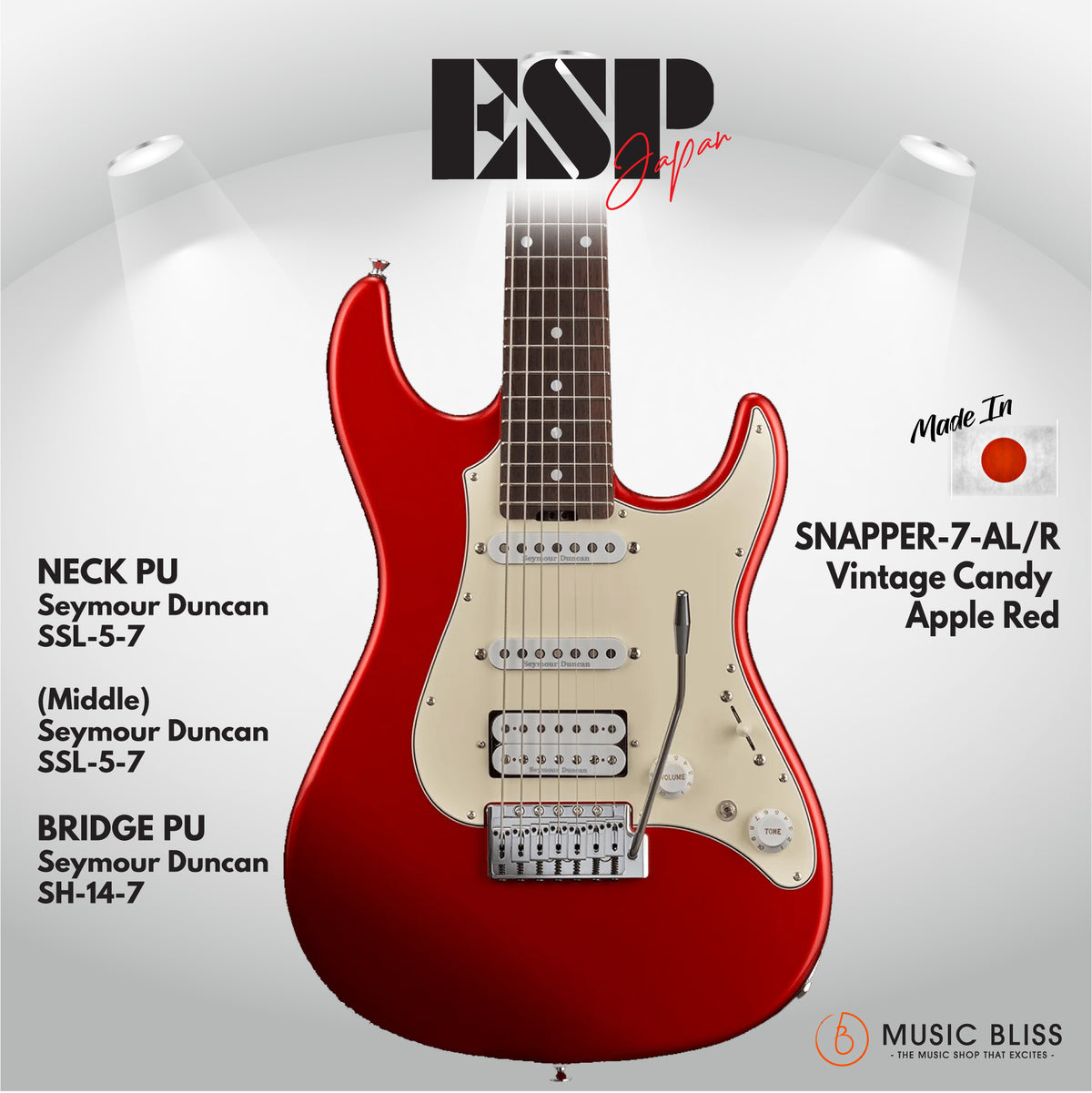 ESP Original SNAPPER-7-AL/R - Vintage Candy Apple Red [MIJ - Made in ...