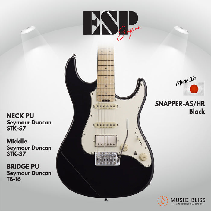 ESP Original SNAPPER-AS/HR - Black [MIJ - Made in Japan] - Music Bliss Malaysia