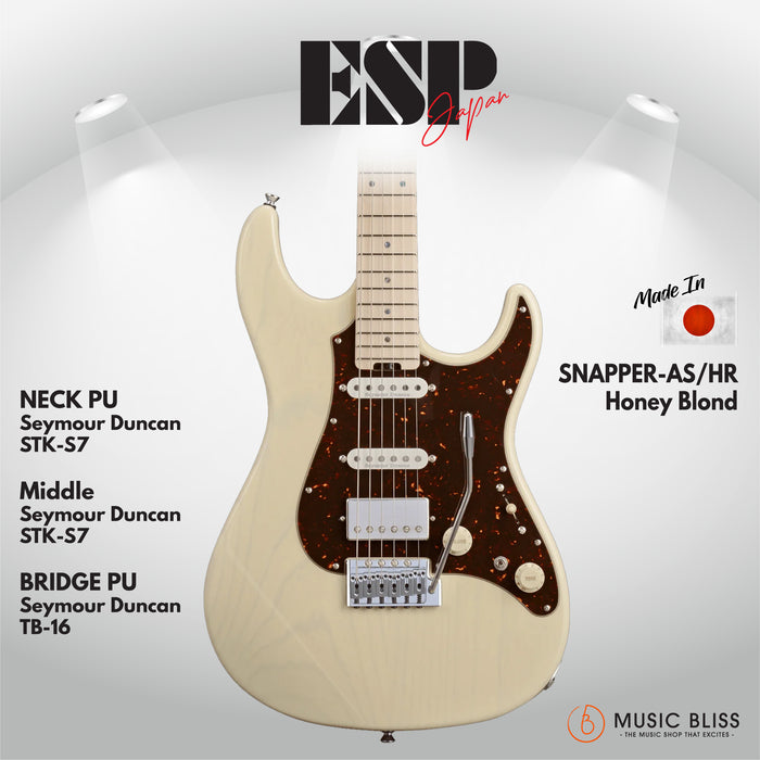 ESP Original SNAPPER-AS/HR - Honey Blond [MIJ - Made in Japan] - Music Bliss Malaysia