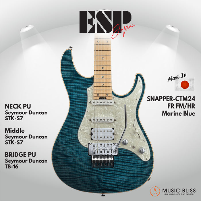 ESP Original SNAPPER-CTM24 FR FM/HR - Marine Blue [MIJ - Made in Japan] - Music Bliss Malaysia