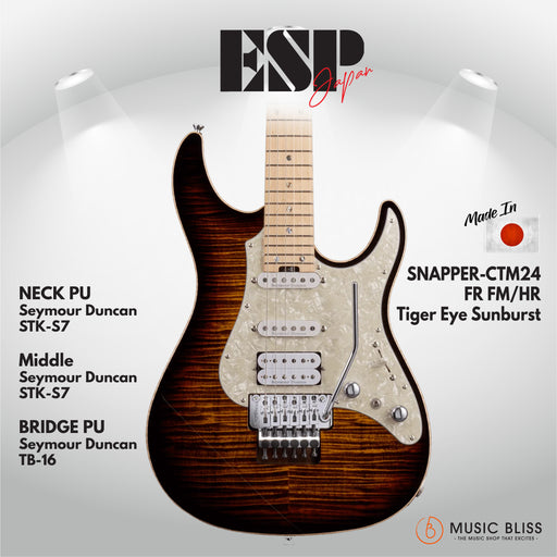 ESP Original SNAPPER-CTM24 FR FM/HR - Tiger Eye Sunburst [MIJ - Made in Japan] - Music Bliss Malaysia