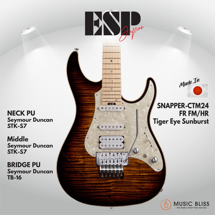 ESP Original SNAPPER-CTM24 FR FM/HR - Tiger Eye Sunburst [MIJ - Made in Japan] - Music Bliss Malaysia