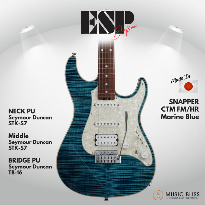 ESP Original SNAPPER-CTM FM/HR - Marine Blue [MIJ - Made in Japan] - Music Bliss Malaysia