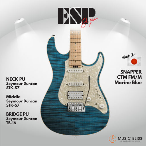 ESP Original SNAPPER-CTM FM/M - Marine Blue [MIJ - Made in Japan] - Music Bliss Malaysia