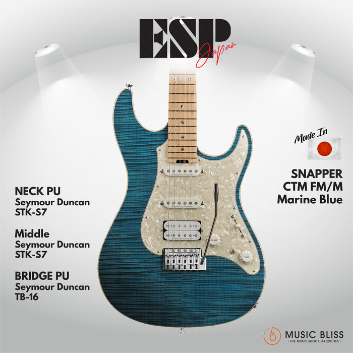 ESP Original SNAPPER-CTM FM/M - Marine Blue [MIJ - Made in Japan] - Music Bliss Malaysia